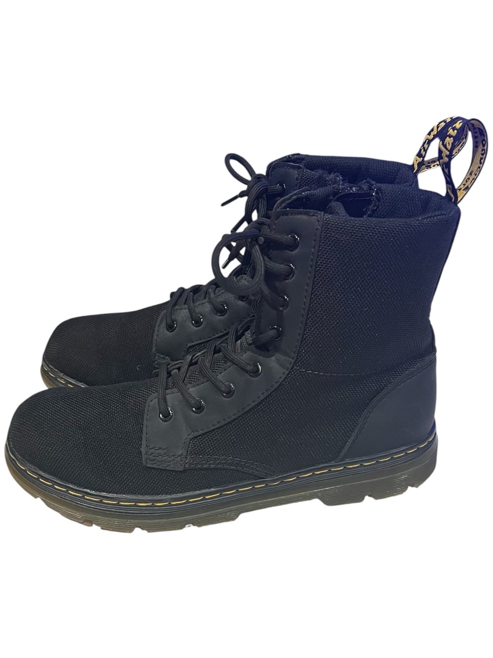 Dr. Martens Doc Combs J Black Combat Boots Canvas Zip - M 5- W 6
